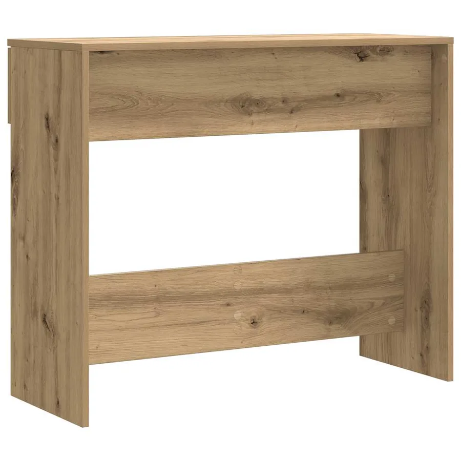 Table console chêne artisanal 90x36x75 cm bois d'ingénierie - 7
