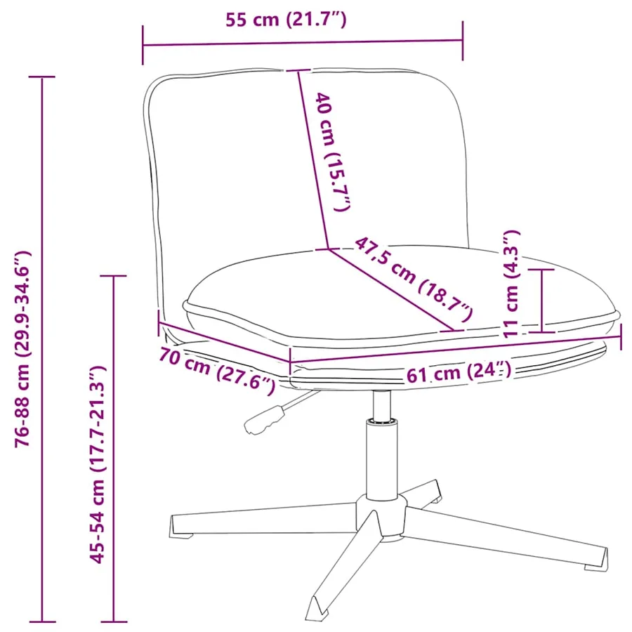 Chaise pivotante de bureau Marron Tissu - 13