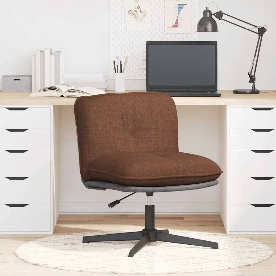 Chaise pivotante de bureau Marron Tissu - 2