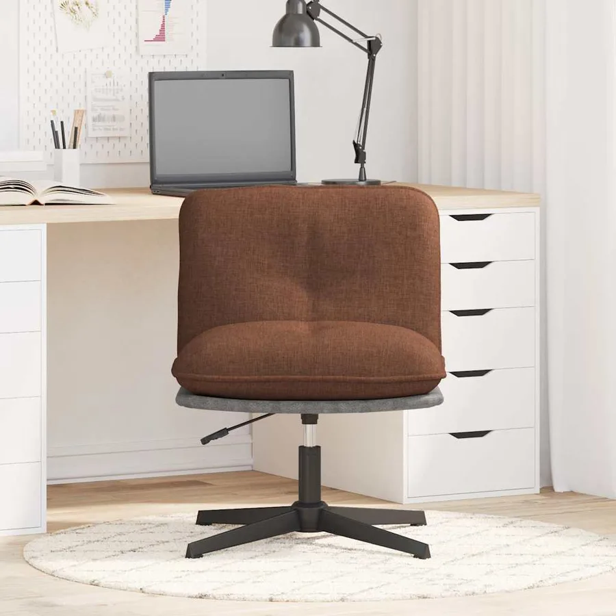 Chaise pivotante de bureau Marron Tissu - 3