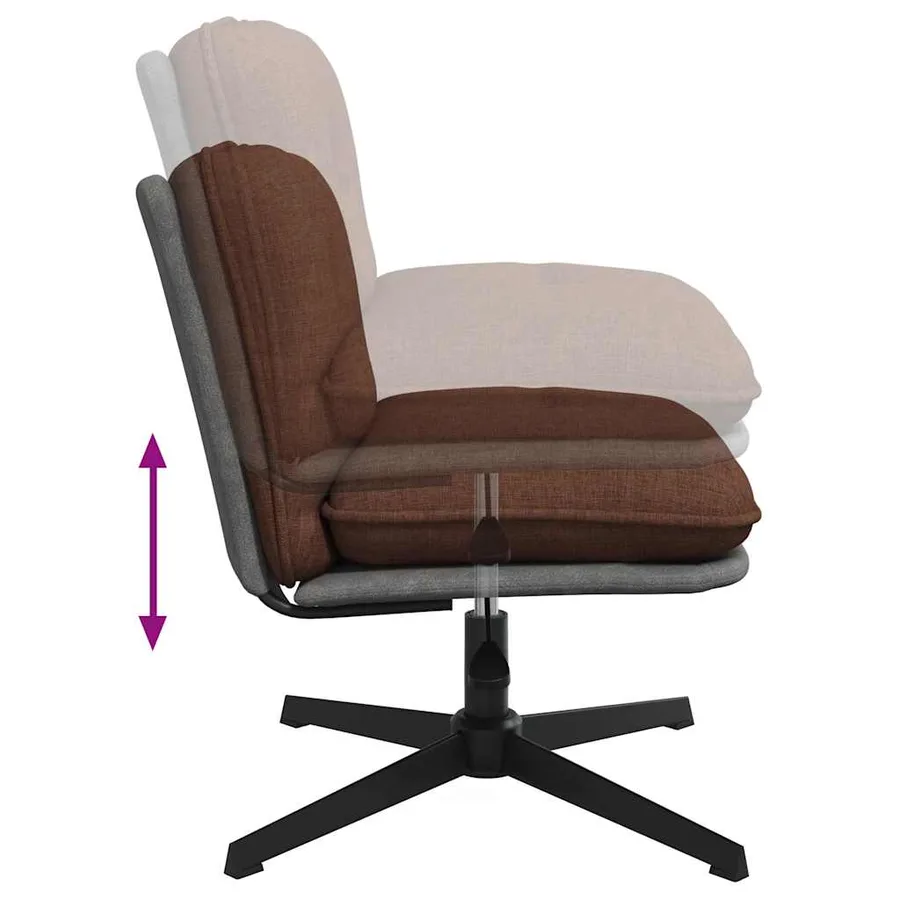 Chaise pivotante de bureau Marron Tissu - 7