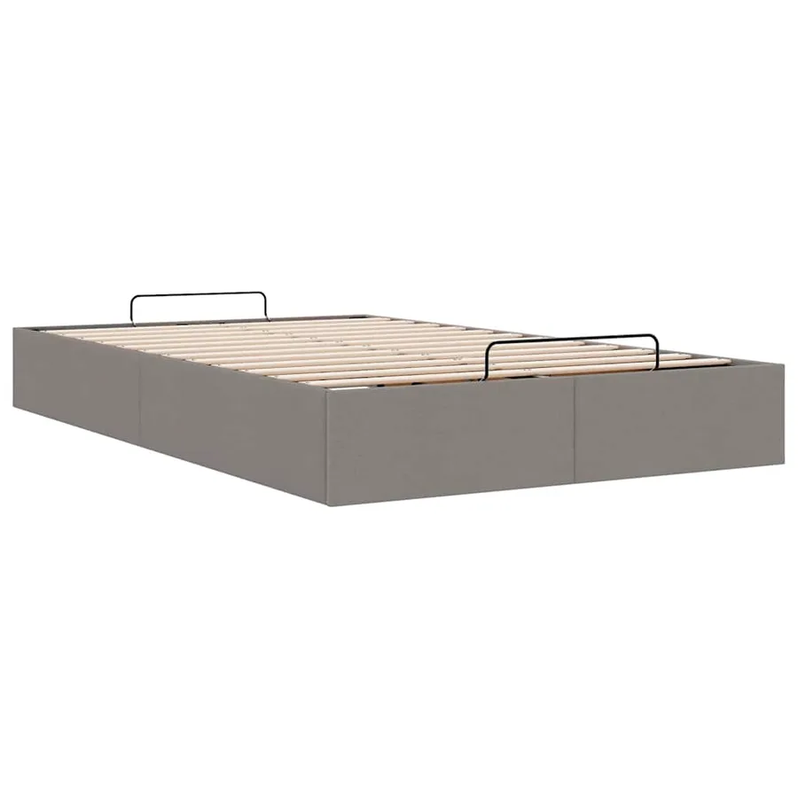 Cadre de lit ottoman sans matelas taupe 120x200 cm tissu - 6