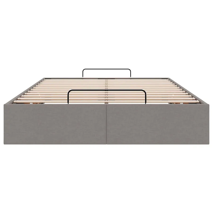Cadre de lit ottoman sans matelas taupe 120x200 cm tissu - 7