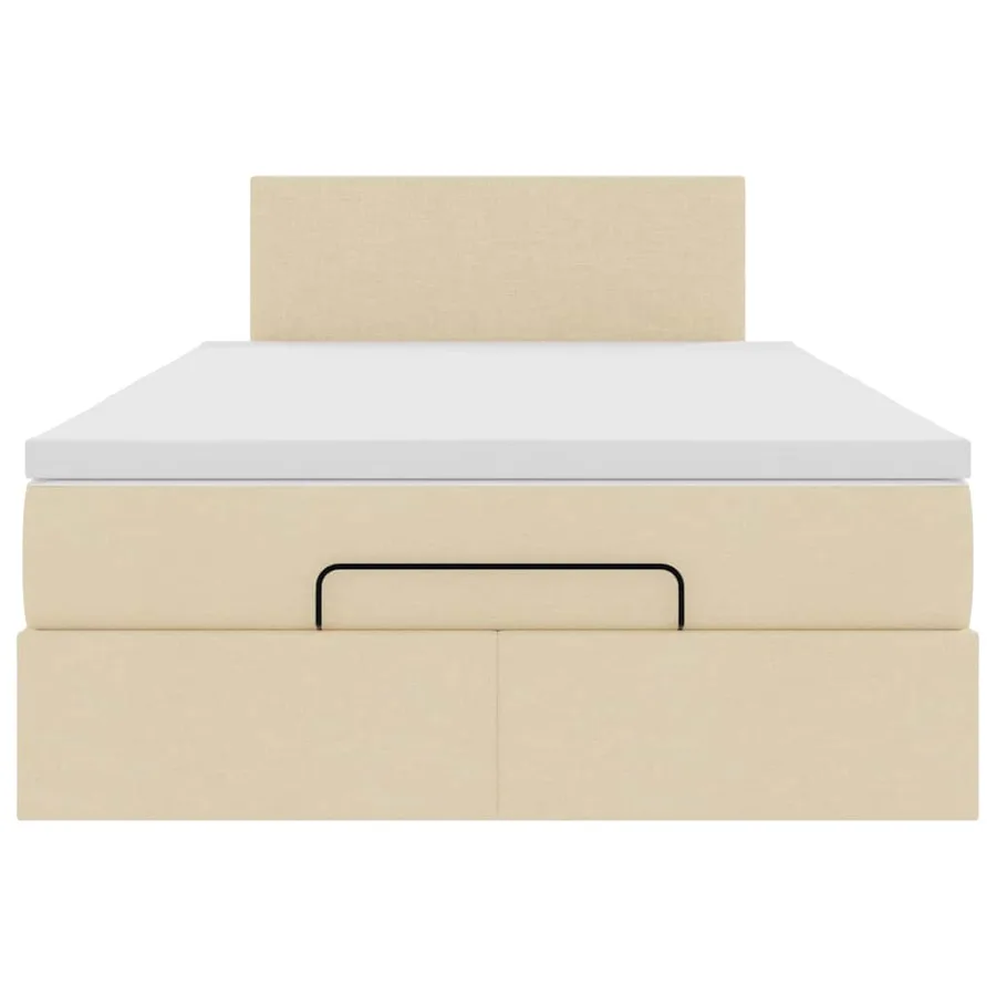 Cadre de lit ottoman avec matelas crème 120x200cm tissu - 8