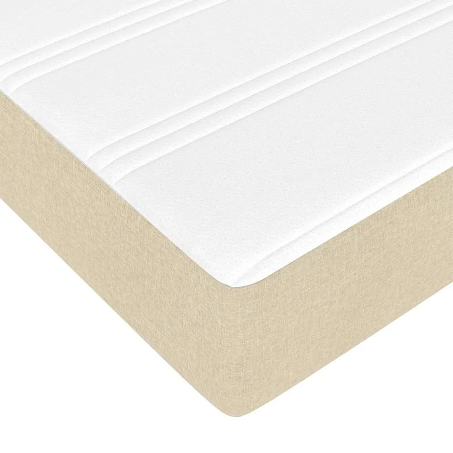 Cadre de lit ottoman avec matelas crème 120x200cm tissu - 13