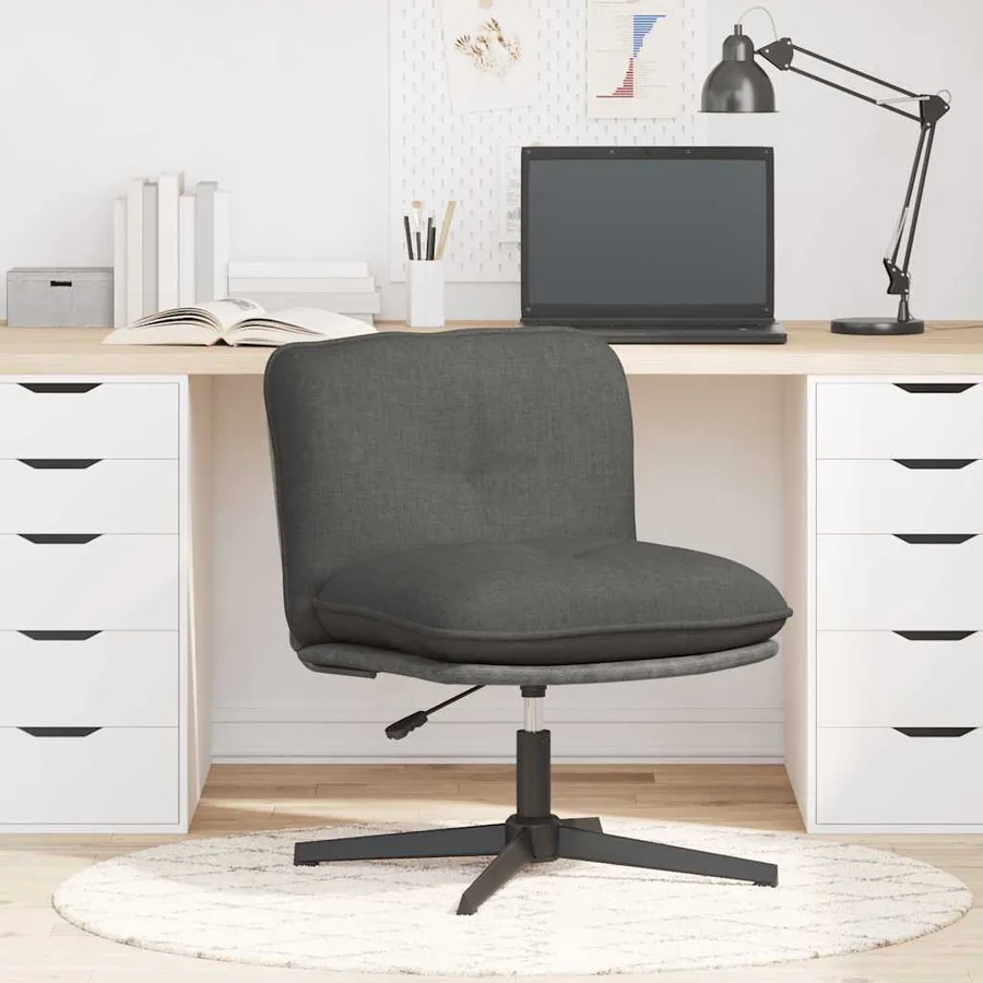 Chaise pivotante de bureau Gris foncé Tissu - 2