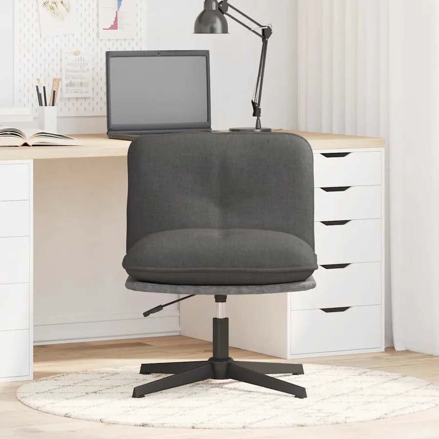 Chaise pivotante de bureau Gris foncé Tissu - 3