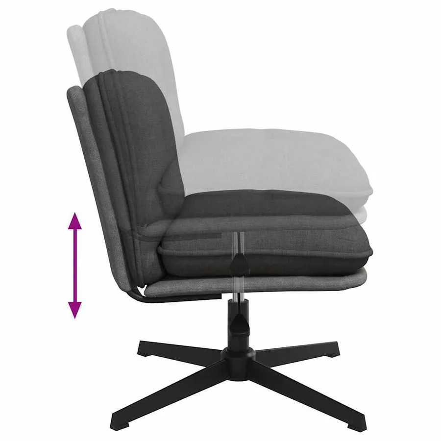 Chaise pivotante de bureau Gris foncé Tissu - 7