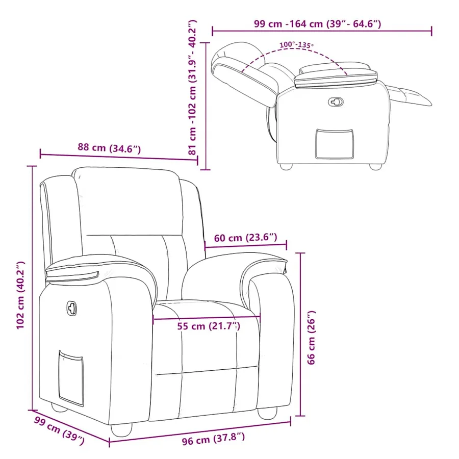Fauteuil inclinable Gris clair Tissu - 12