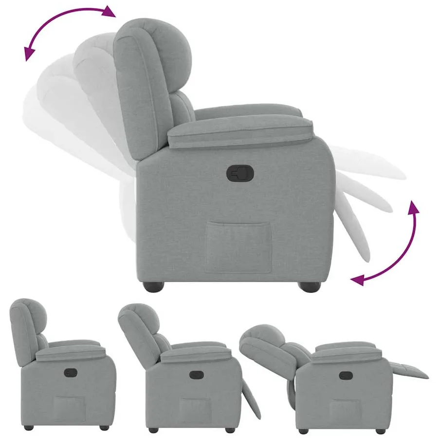 Fauteuil inclinable Gris clair Tissu - 6