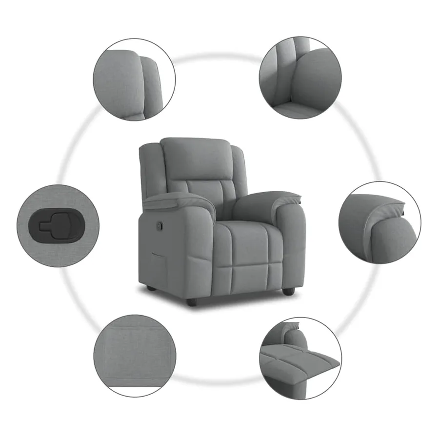 Fauteuil inclinable Gris clair Tissu - 7