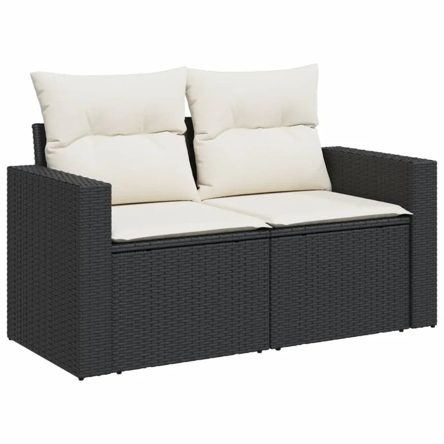 Salon de jardin 10 pcs avec coussins marron résine tressée - 4