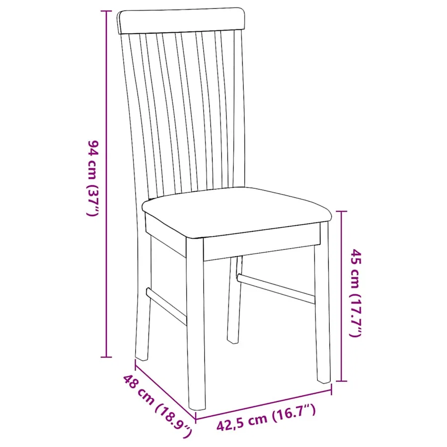 Chaises à manger coussins 2 pcs blanc bois massif caoutchouc - 11