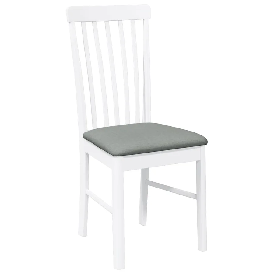 Chaises à manger coussins 2 pcs blanc bois massif caoutchouc - 4