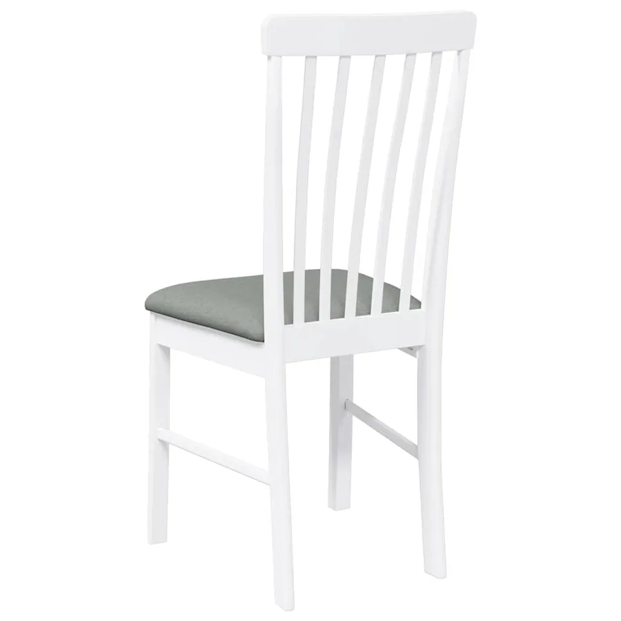 Chaises à manger coussins 2 pcs blanc bois massif caoutchouc - 7