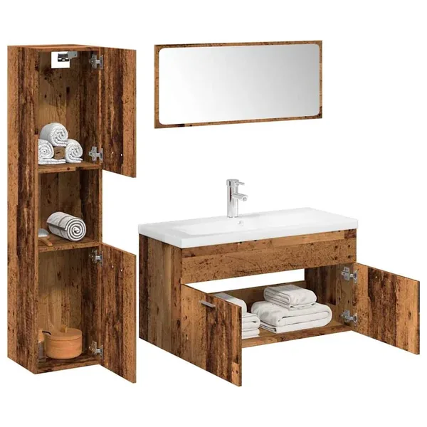 Ensemble de meubles salle de bain 5 pcs bois d'ingénierie