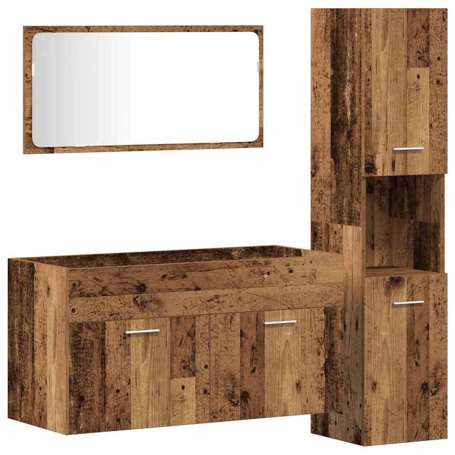 Ensemble de meubles salle de bain 3 pcs bois d'ingénierie - 2