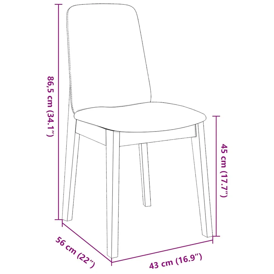 Chaises à manger coussins 2 pcs blanc bois massif caoutchouc - 11