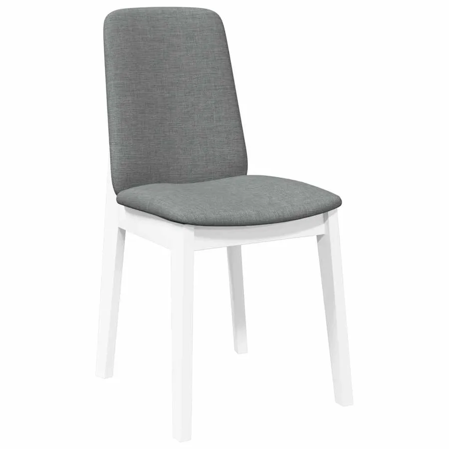 Chaises à manger coussins 2 pcs blanc bois massif caoutchouc - 4