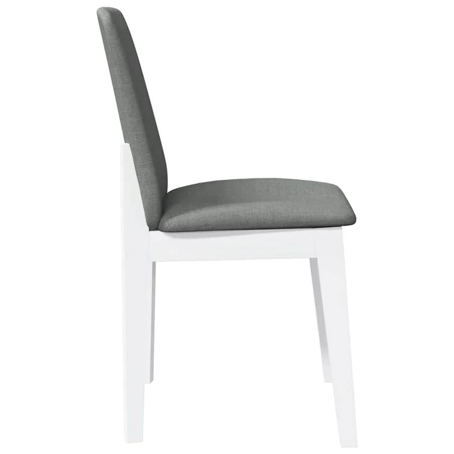 Chaises à manger coussins 2 pcs blanc bois massif caoutchouc - 6