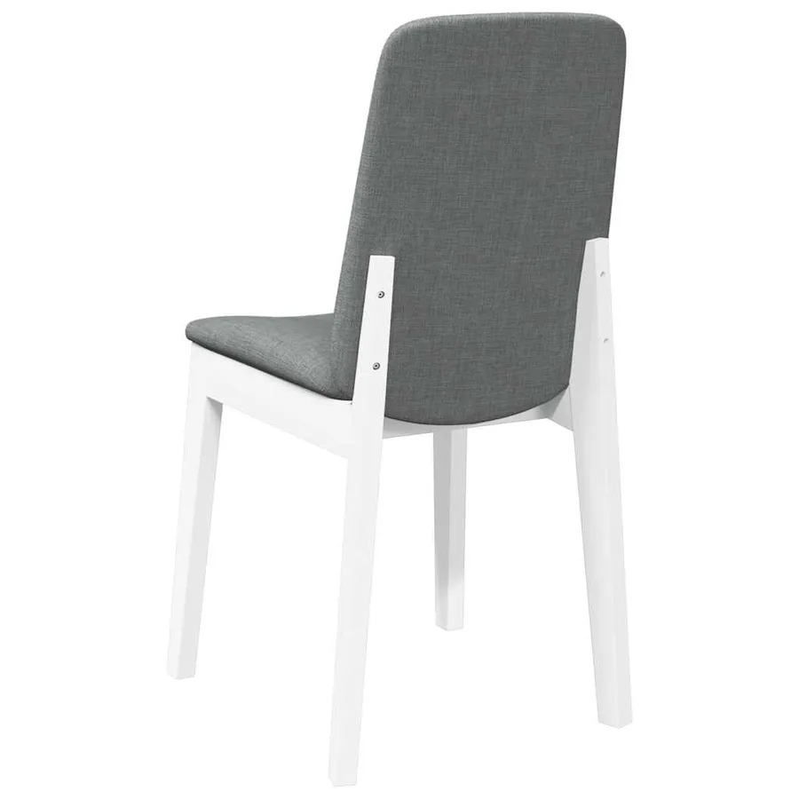 Chaises à manger coussins 2 pcs blanc bois massif caoutchouc - 7