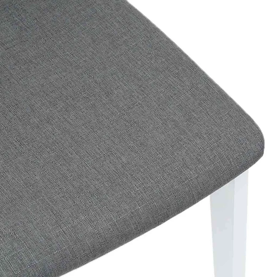 Chaises à manger coussins 2 pcs blanc bois massif caoutchouc - 8
