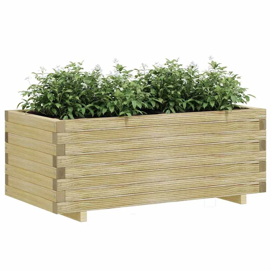 Rectangular raised bed 100x50x40 cm wood - 4