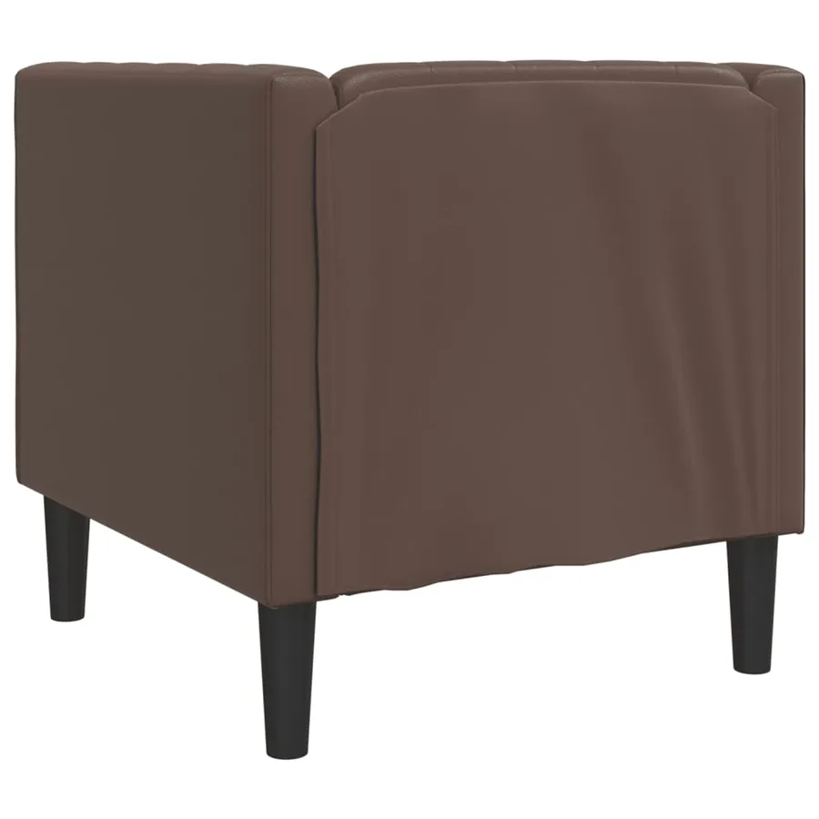 Fauteuil Chesterfield marron similicuir - 6