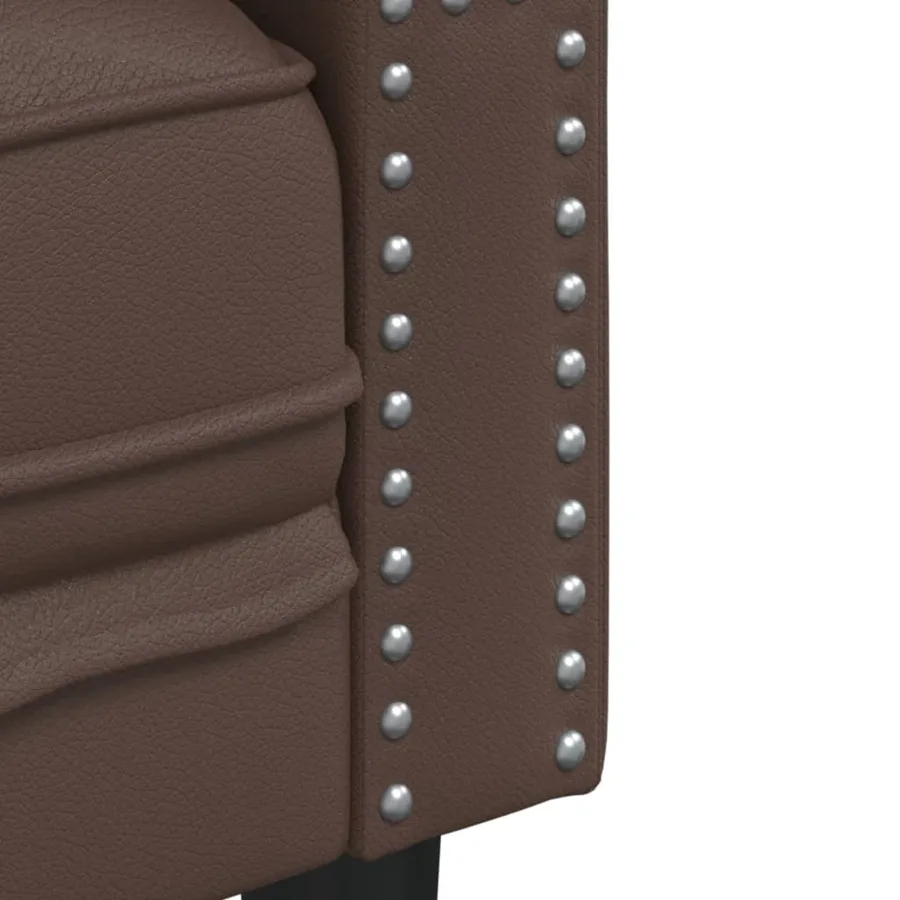 Fauteuil Chesterfield marron similicuir - 7