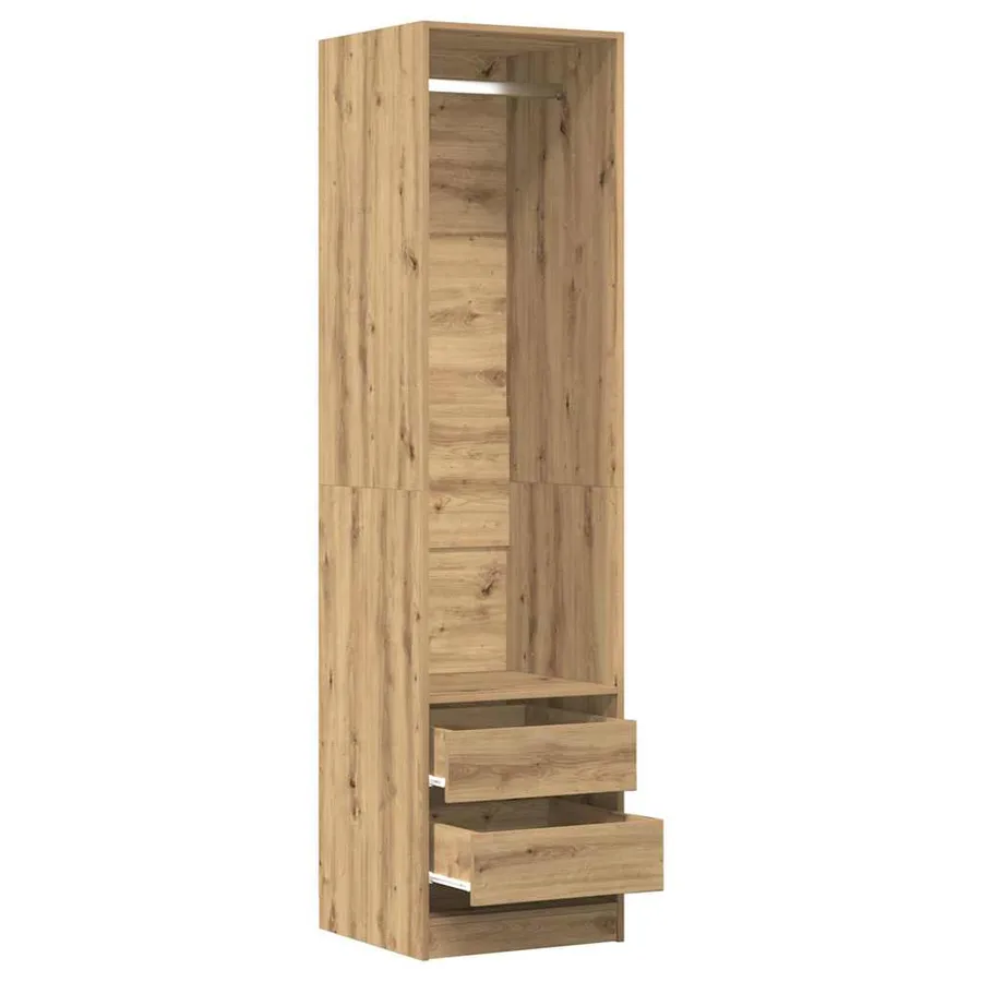 Garde-robe chêne artisanal 50x50x200 cm bois d'ingénierie - 7