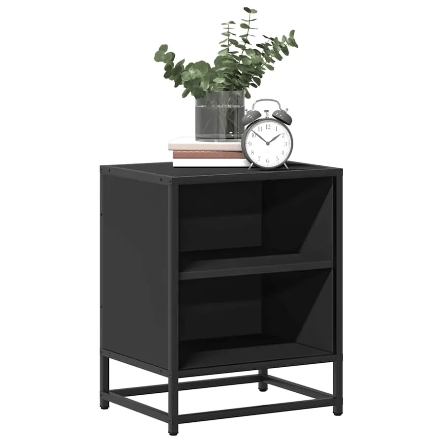 Tables de chevet 2 pcs noir 40x31x50 cm bois d'ingénierie métal - 4