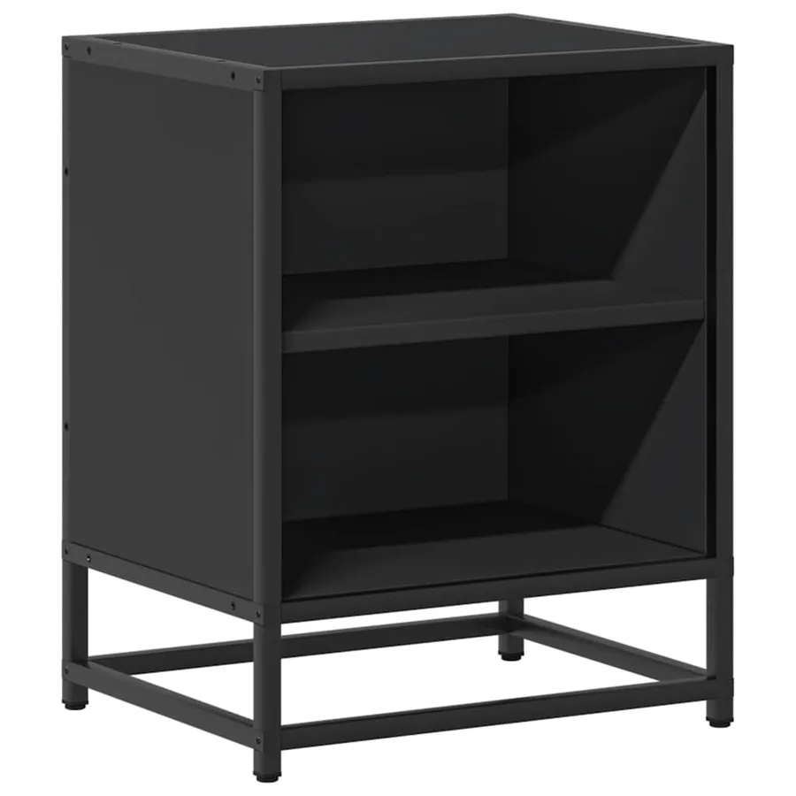 Tables de chevet 2 pcs noir 40x31x50 cm bois d'ingénierie métal - 6