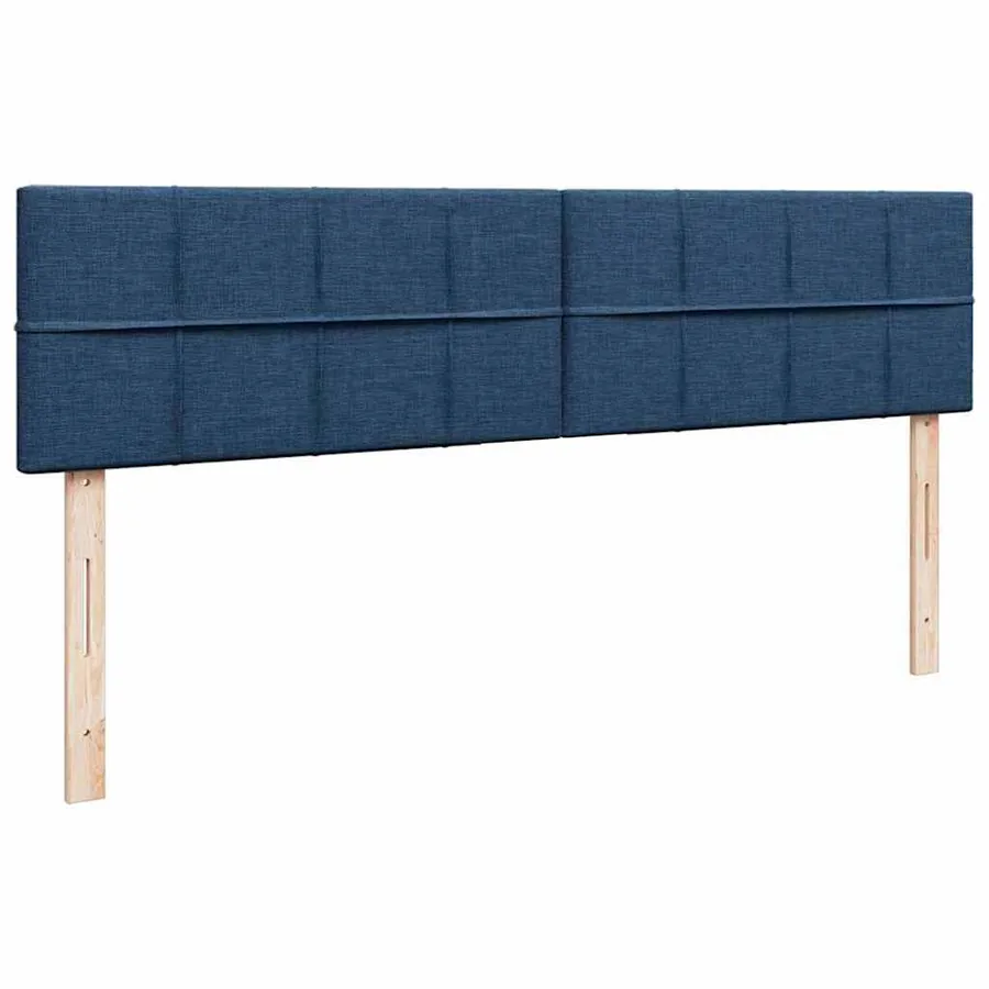 Cadre de lit ottoman avec matelas bleu 160x200 cm tissu - 10