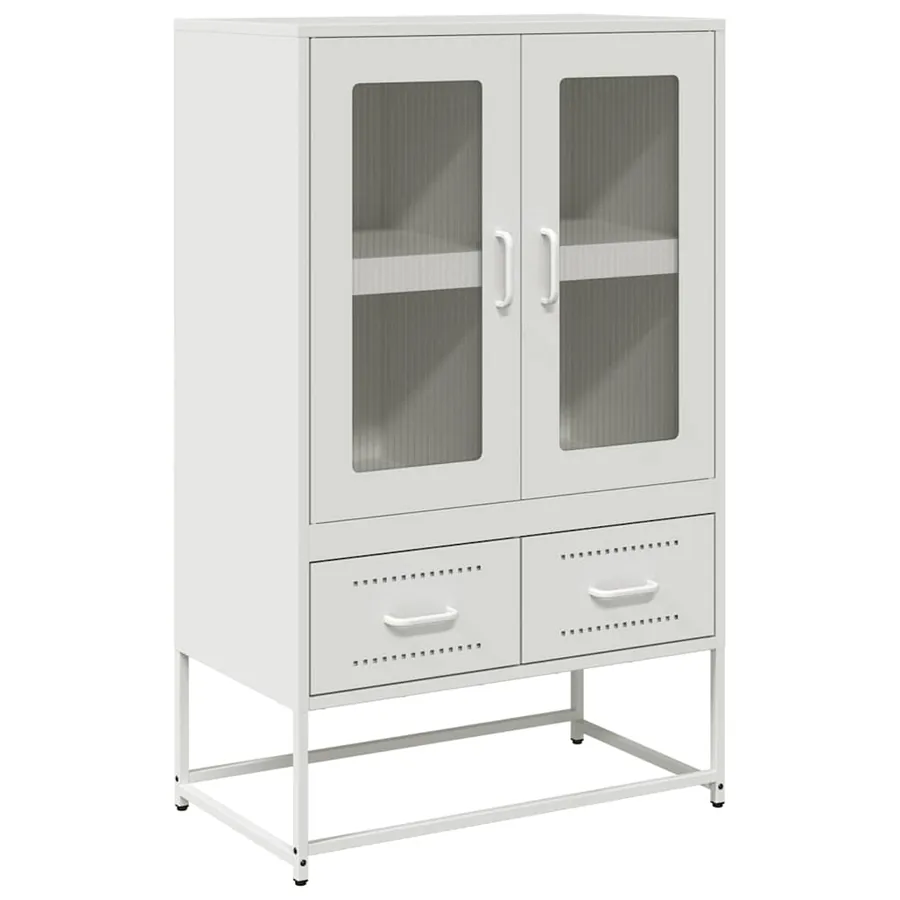 Buffet haut blanc 68x39x111,5 cm acier - 2