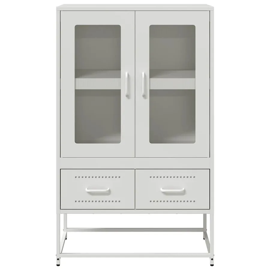 Buffet haut blanc 68x39x111,5 cm acier - 5