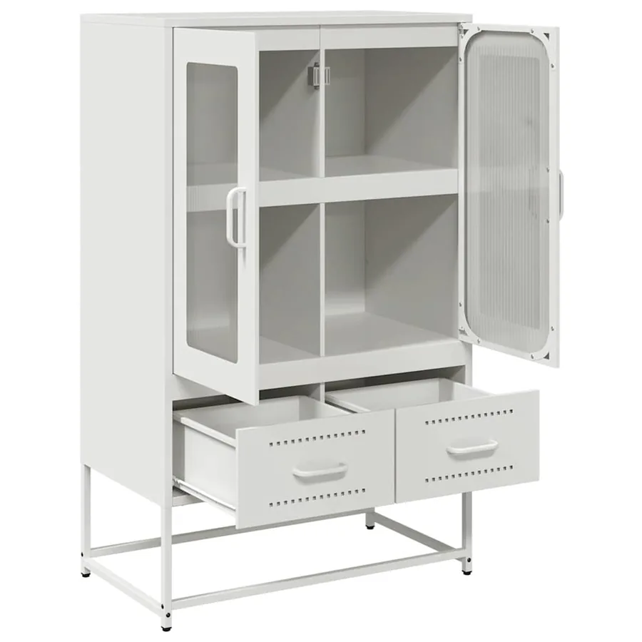 Buffet haut blanc 68x39x111,5 cm acier - 6