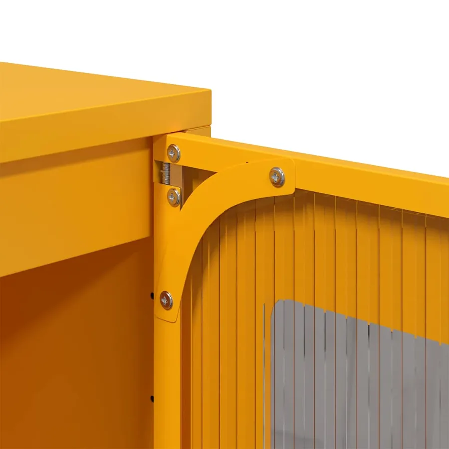 Buffet haut jaune moutarde 68x39x123 cm acier - 10