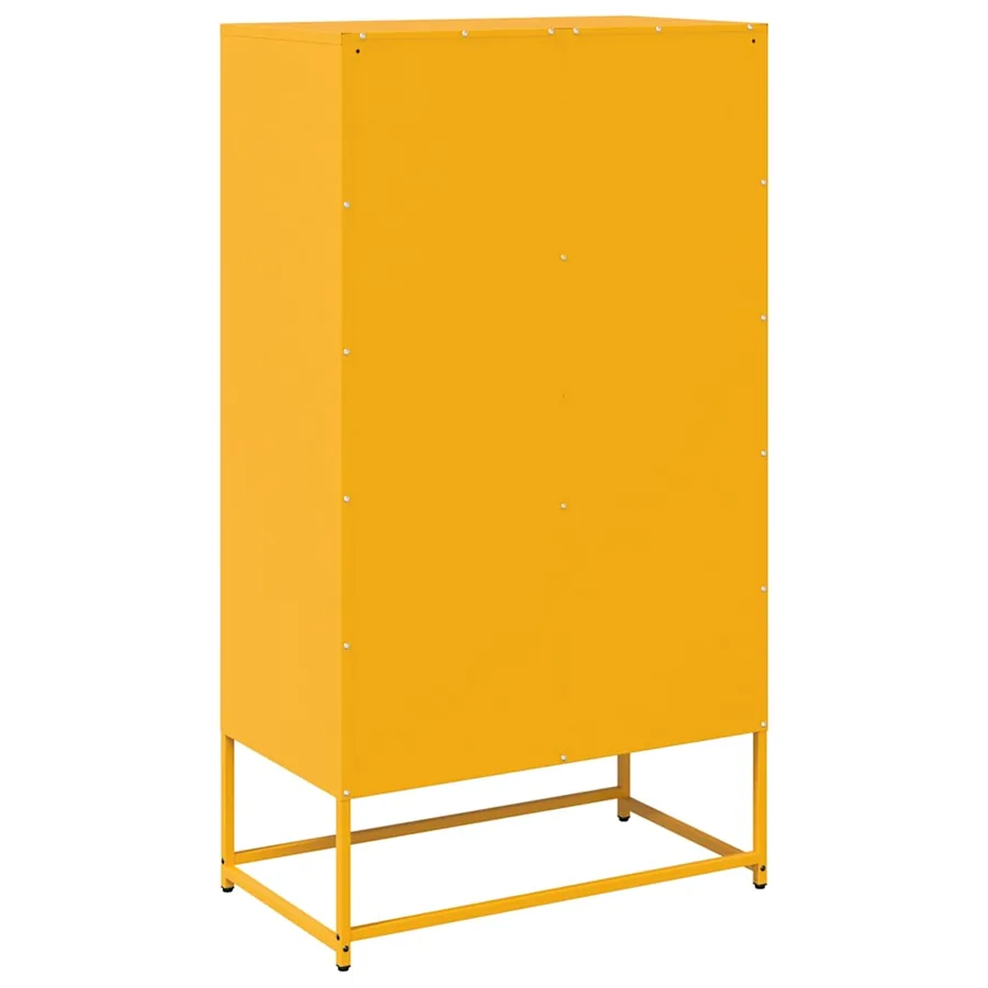 Buffet haut jaune moutarde 68x39x123 cm acier - 8