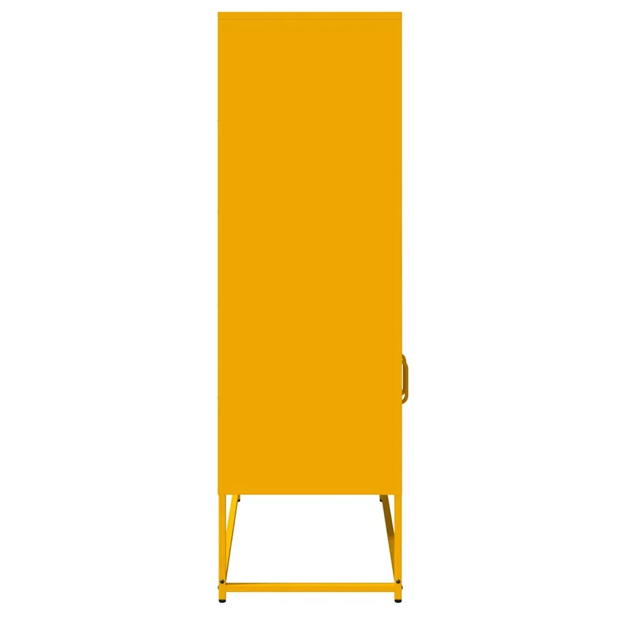 Buffet haut jaune moutarde 68x39x123 cm acier - 6