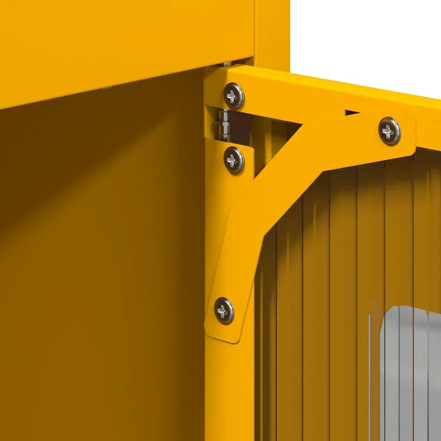 Buffet haut jaune moutarde 68x39x123 cm acier - 9