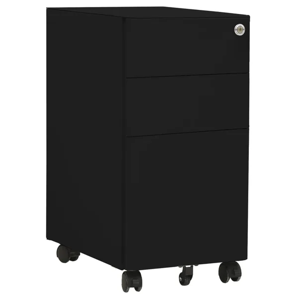 Mobile filing cabinet Black 30x45x59 cm Steel