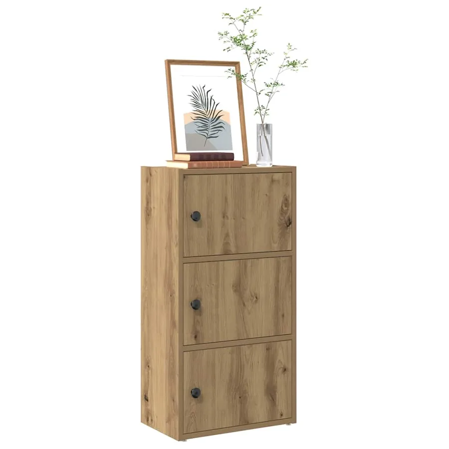 Bibliothèque chêne artisanal 40x24x77 cm bois d'ingénierie