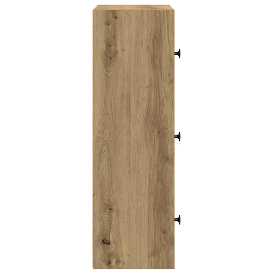 Bibliothèque chêne artisanal 40x24x77 cm bois d'ingénierie - 6