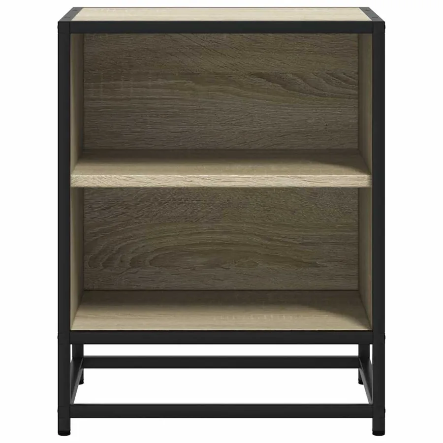 Tables de chevet 2 pcs chêne sonoma bois d'ingénierie et métal - 5