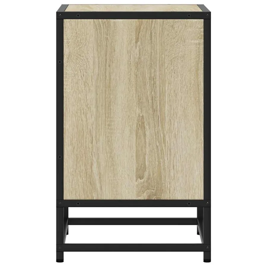 Tables de chevet 2 pcs chêne sonoma bois d'ingénierie et métal - 7