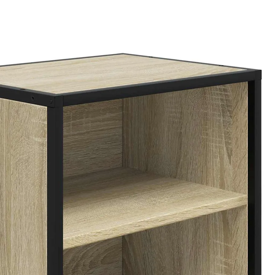 Tables de chevet 2 pcs chêne sonoma bois d'ingénierie et métal - 9