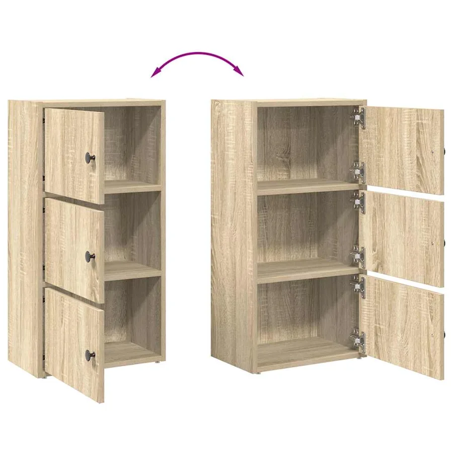 Bibliothèque chêne sonoma 40x24x77 cm bois d'ingénierie - 8