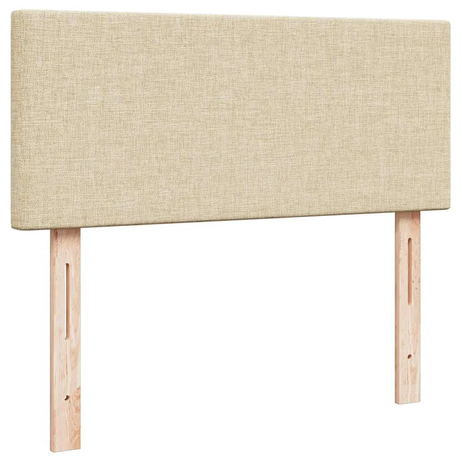 Cadre de lit ottoman avec matelas crème 120x190 cm tissu - 9