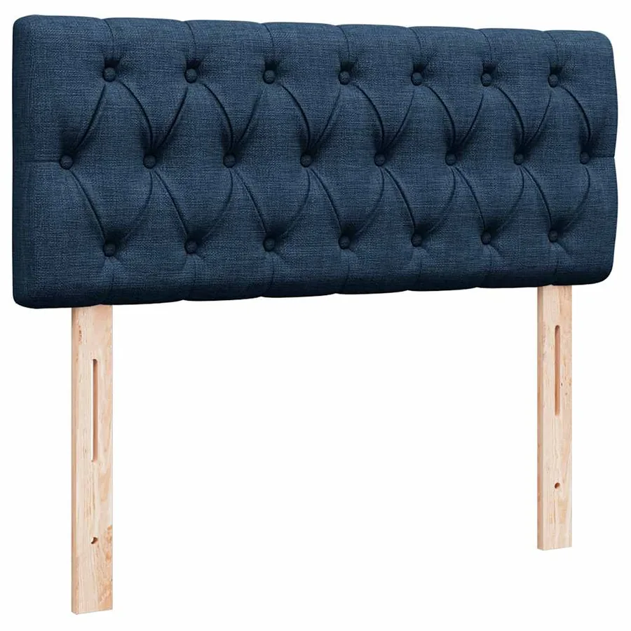 Cadre de lit ottoman avec matelas bleu 120x190 cm tissu - 9