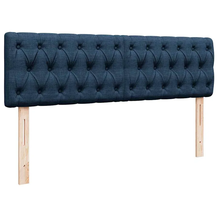 Cadre de lit ottoman avec matelas bleu 140x200 cm tissu - 9